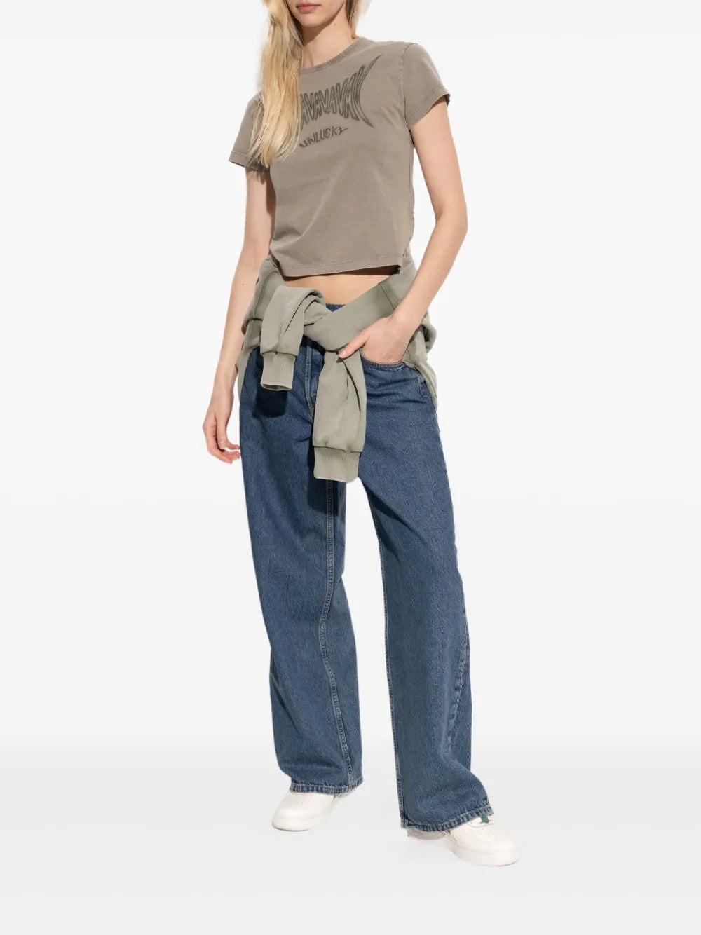 Graphic-Print Cropped T-Shirt