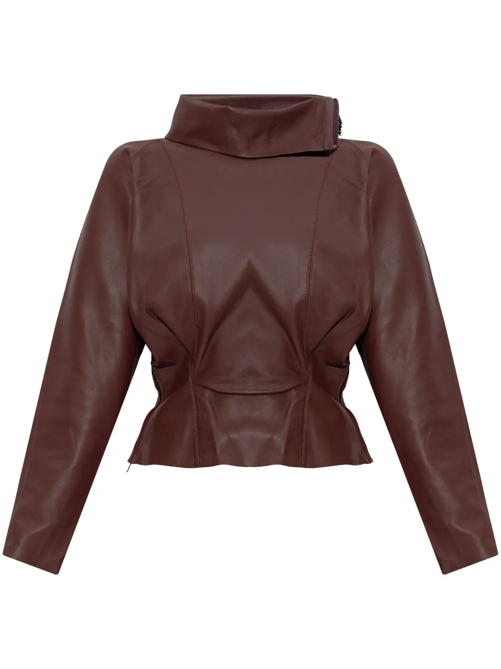 Peplum Design Leather Top