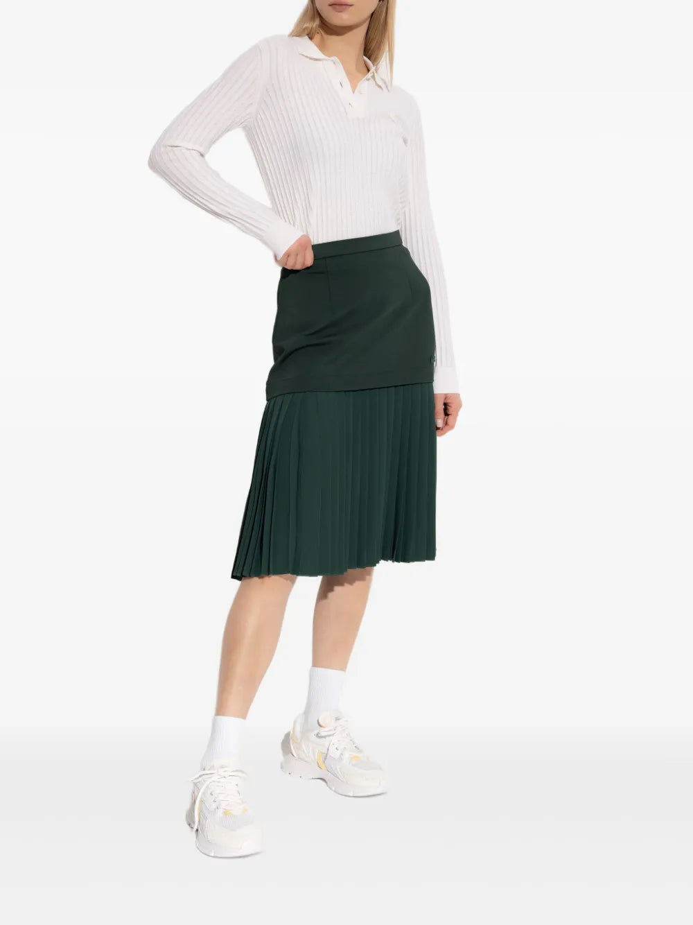 Logo-Patch Pleated Skirt