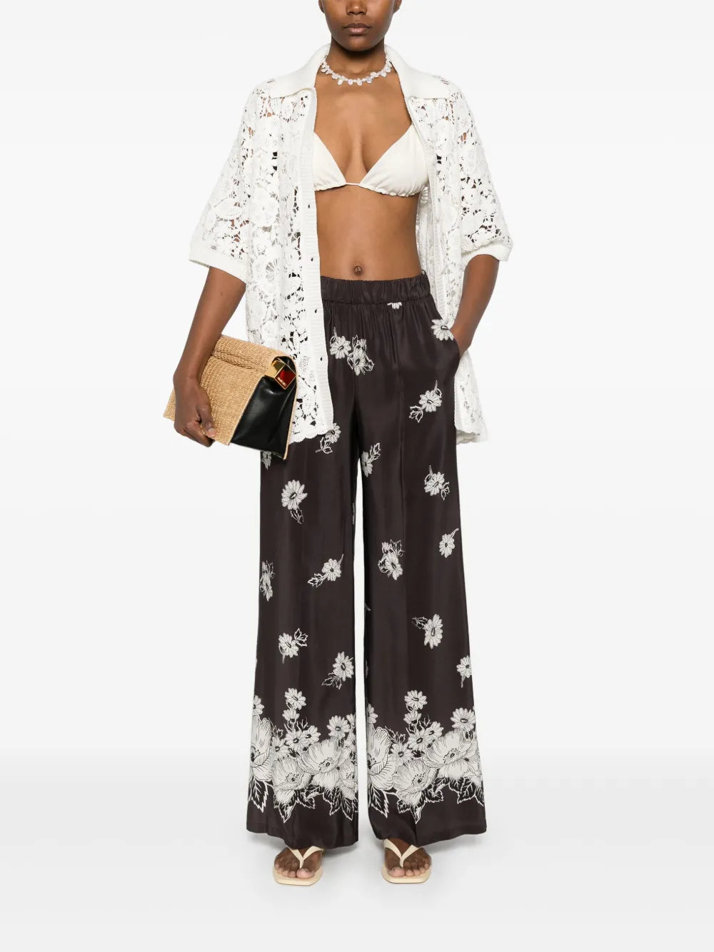 Floral-Print Trousers