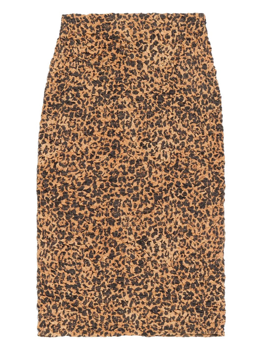 Leopard-Print Straight Skirt