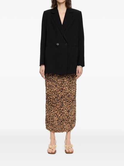 Leopard-Print Straight Skirt