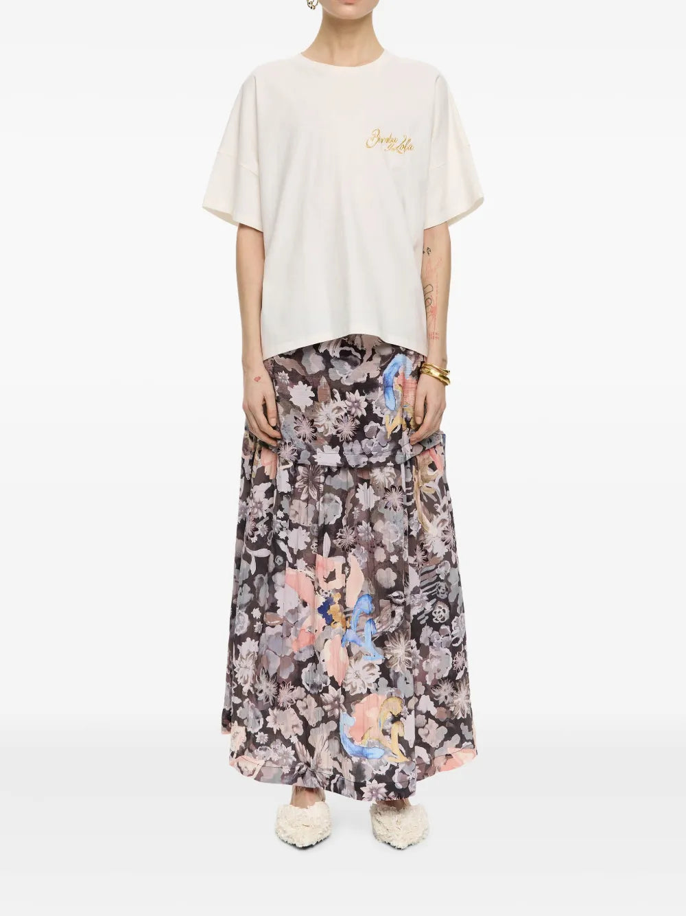 Floral-Print Maxi Skirt