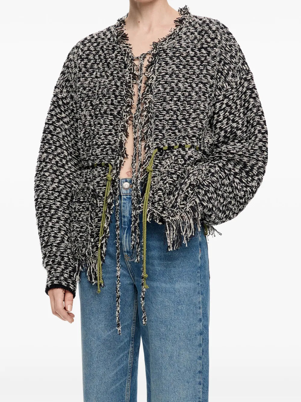 Frayed-Edge Cardigan