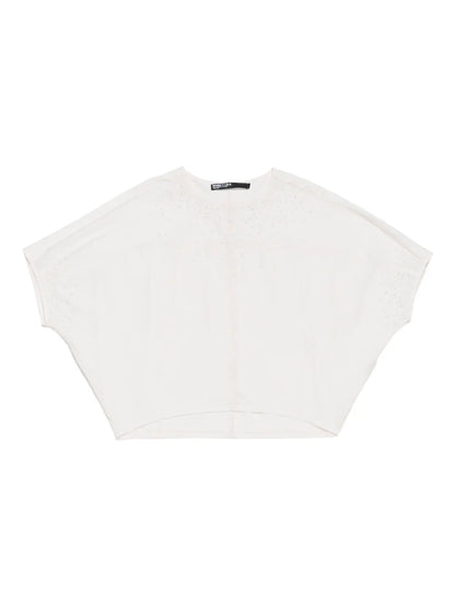 Pleated-Detail Short-Sleeve Top