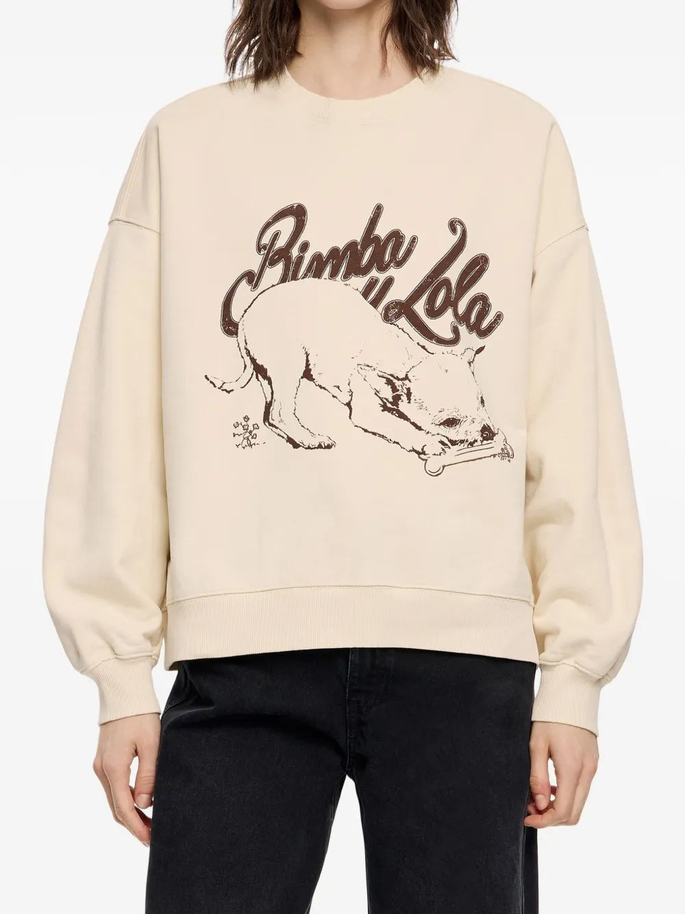 Graphic-Print Cropped Sweatshirt