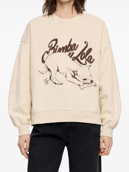 Graphic-Print Cropped Sweatshirt
