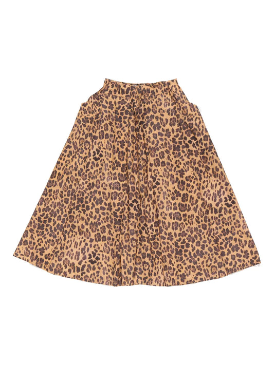 Leopard-Print A-Line Skirt