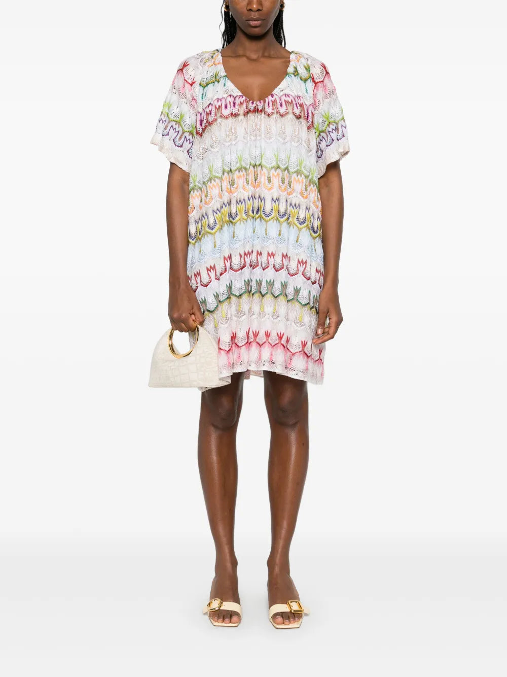 Crochet-Knit Mini Dress