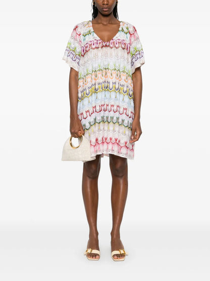 Crochet-Knit Mini Dress