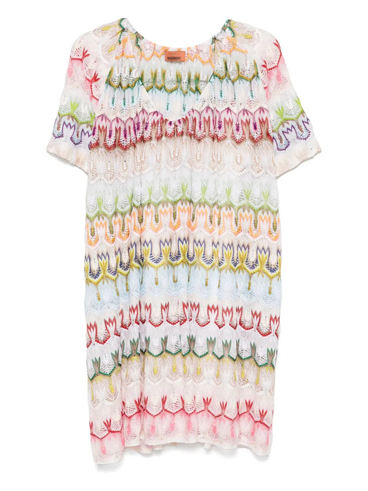 Crochet-Knit Mini Dress