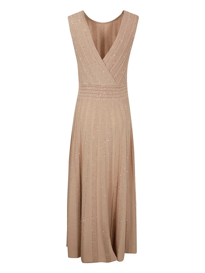 Sequin-Embellished Midi Dress