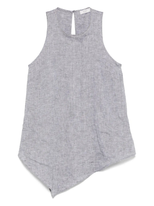 Linen Asymmetrical Top