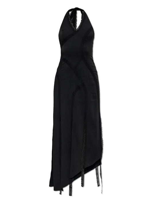 Lace-Detailing Midi Dress