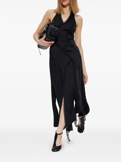 Lace-Detailing Midi Dress