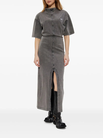 Logo-Embroidered Midi Dress