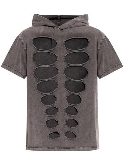 Distressed Hooded T-Shirt