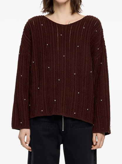 Silver Stud-Embellished Jumper
