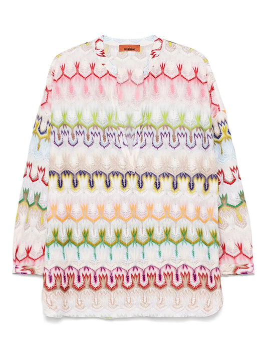 Crochet-Knit Mini Dress