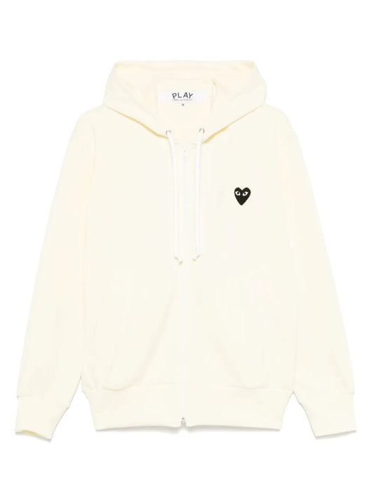 Large Heart-Print Zip-Up Hoodie