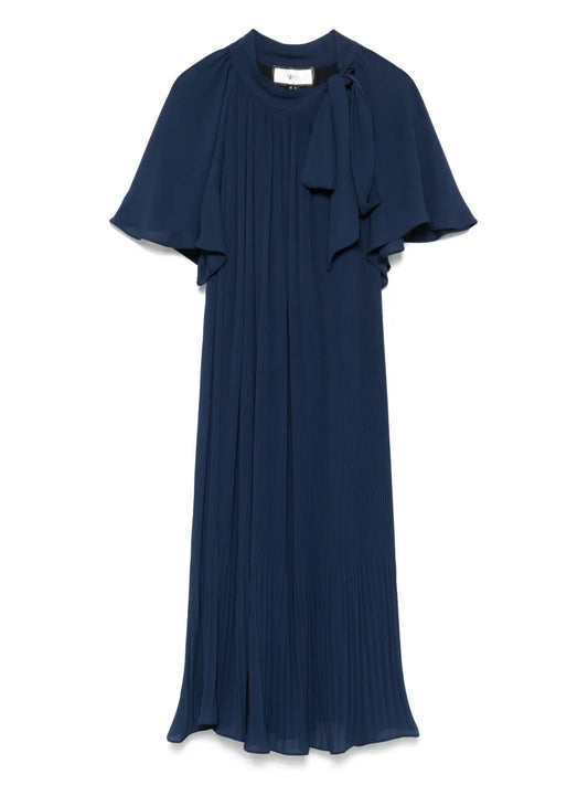 Plissé Midi Dress