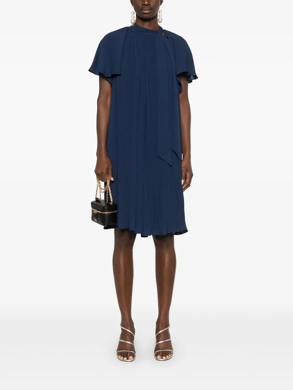 Plissé Midi Dress