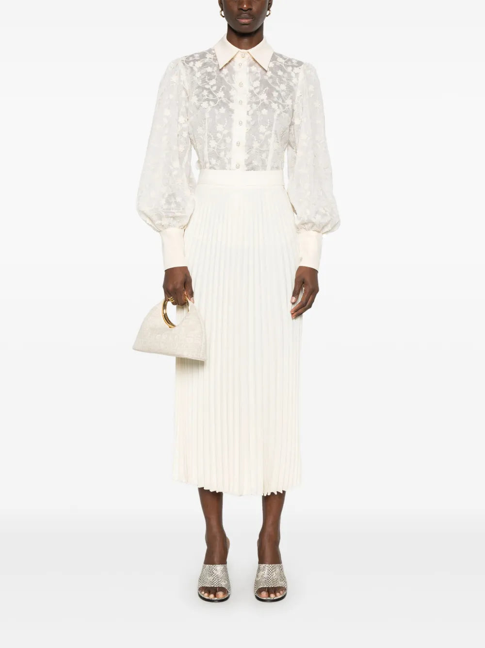 Plissé Midi Skirt