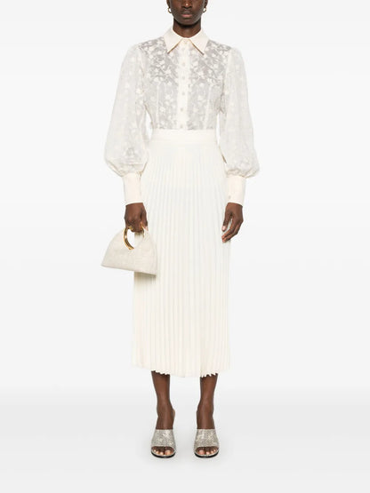 Plissé Midi Skirt