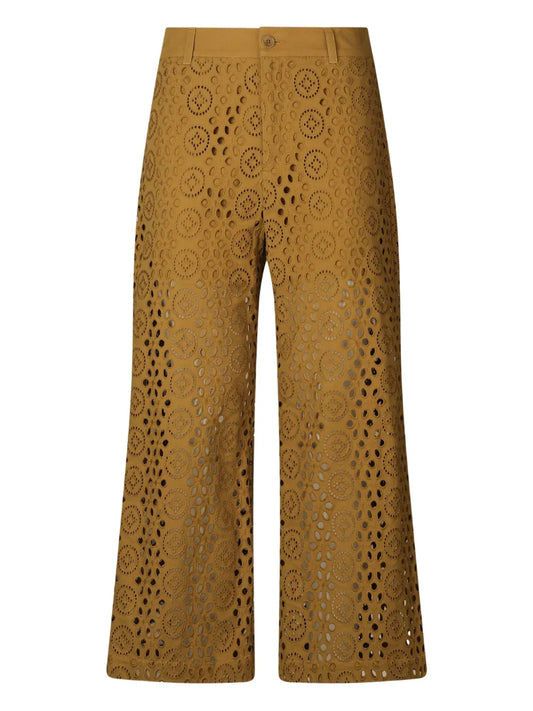 Embroidery Cropped Trousers