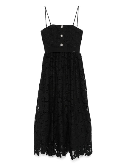 Floral-Lace Midi Dress