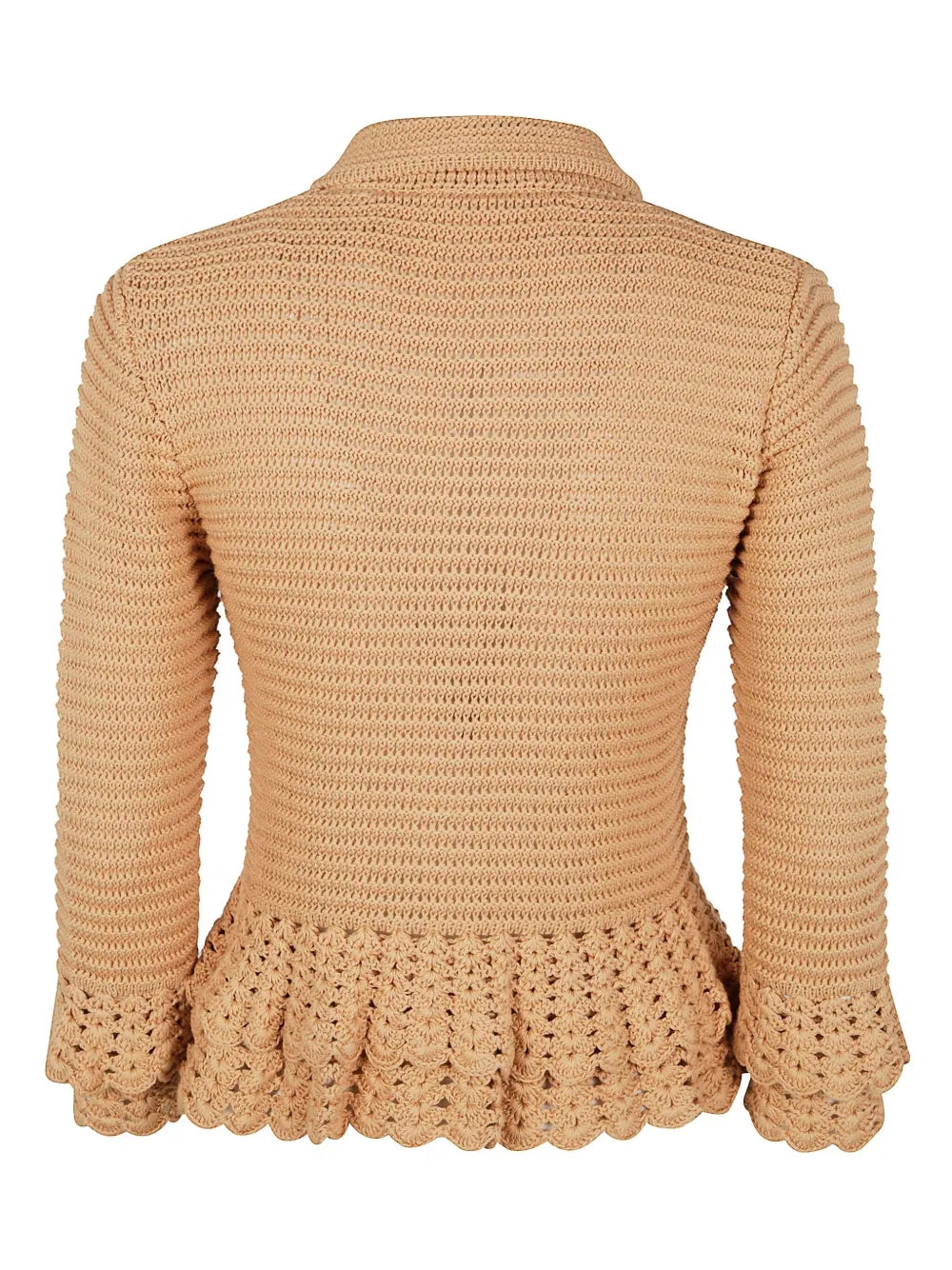 Crochet-Knit Cotton Cardigan
