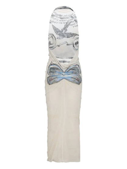 Tattoo Rose And Bird Dress