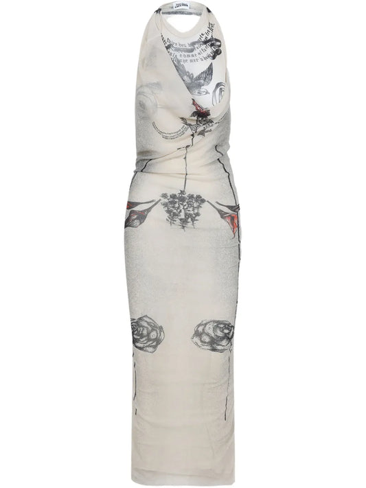 Tattoo Rose And Bird Dress