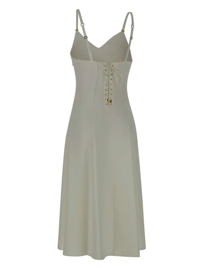 Lace-Up Midi Dress