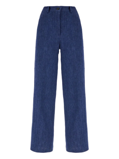 Linen Straight-Leg Trousers