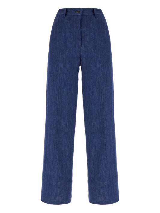 Linen Straight-Leg Trousers