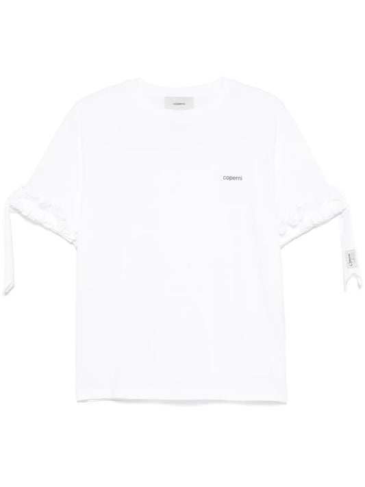 Logo-Print Ruffle-Trim T-Shirt