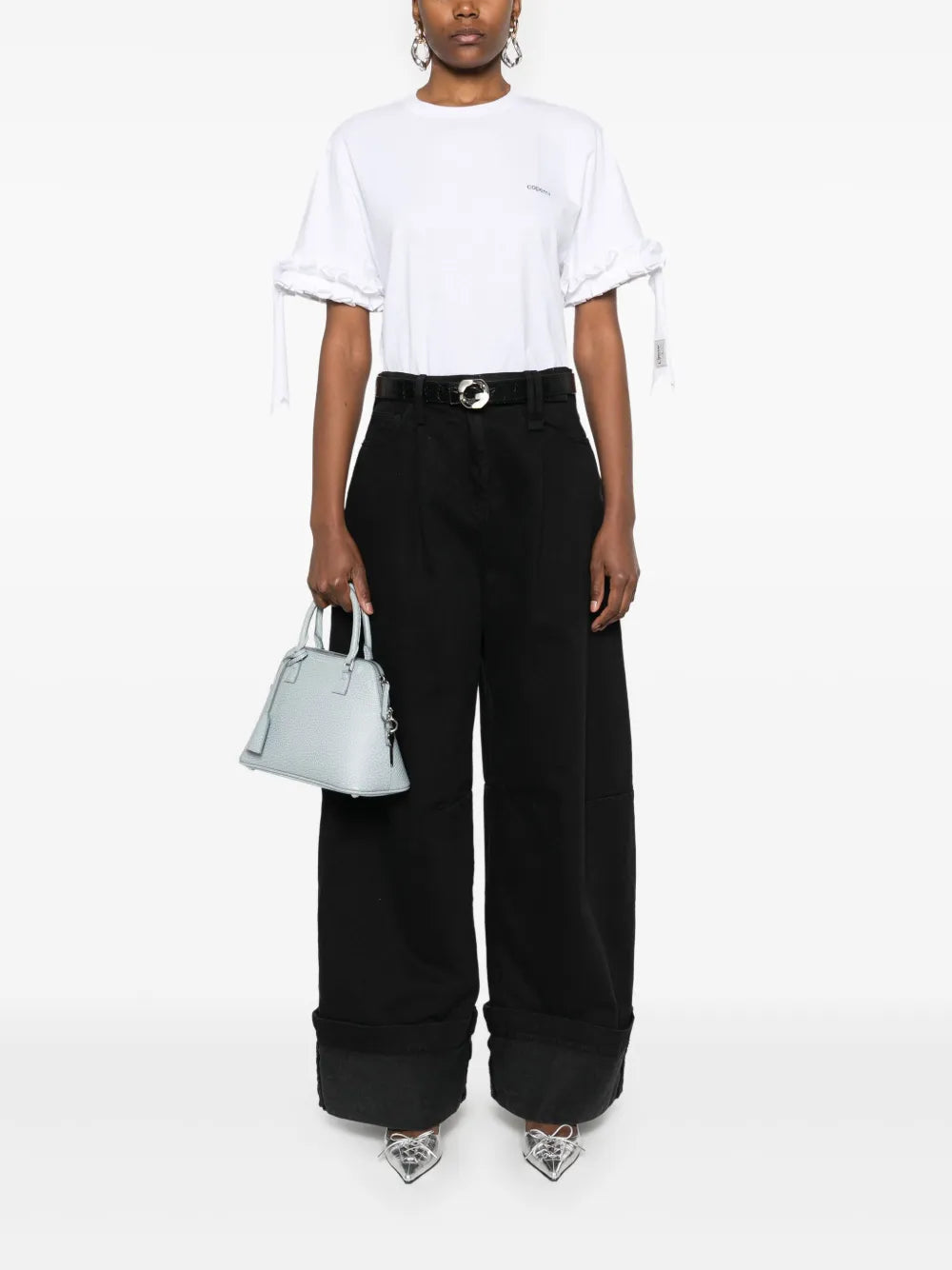 Logo-Print Ruffle-Trim T-Shirt