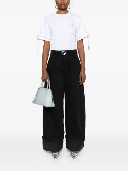 Logo-Print Ruffle-Trim T-Shirt