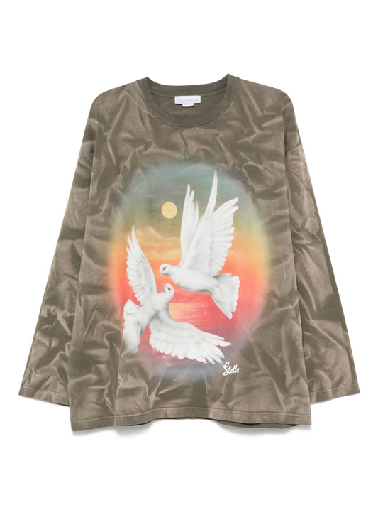 Bird-Print Top