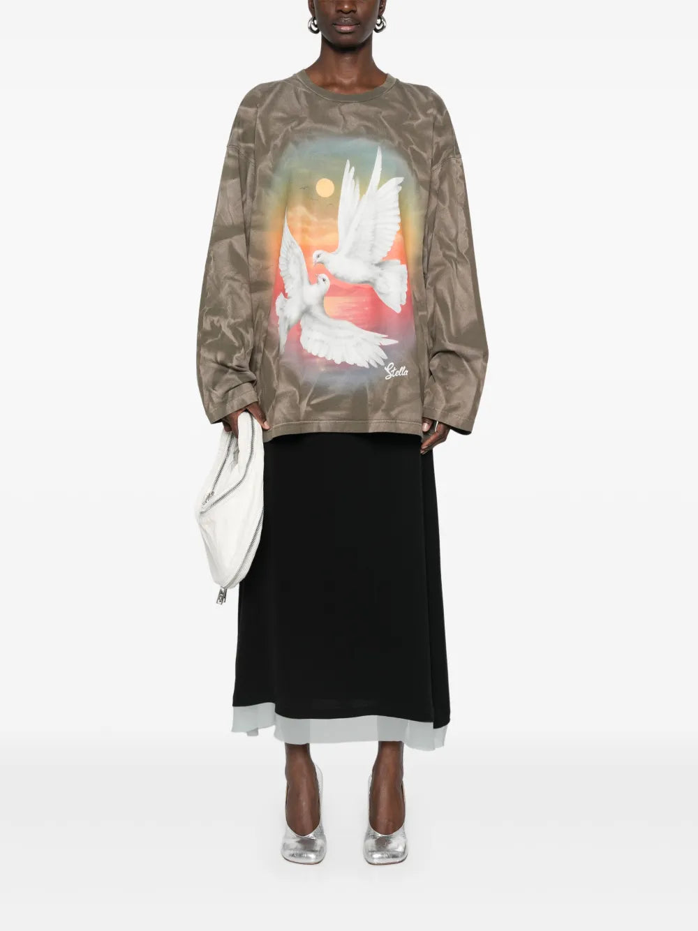 Bird-Print Top