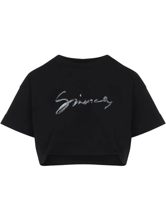 Logo-Print Cropped T-Shirt