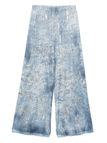 Metallic-Detailed Palazzo Pants