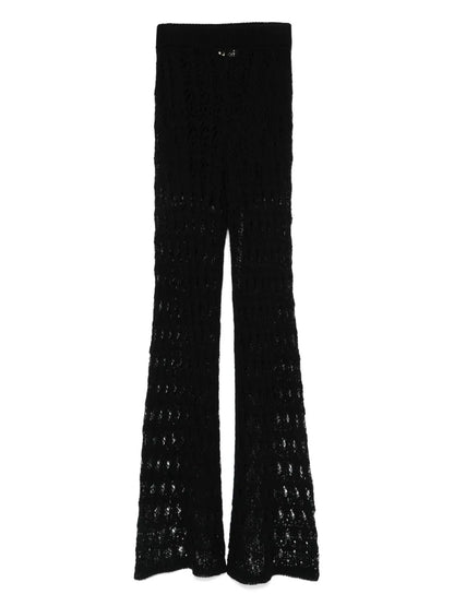 Lace-Effect Knitted Trousers