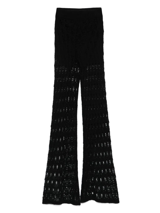 Lace-Effect Knitted Trousers