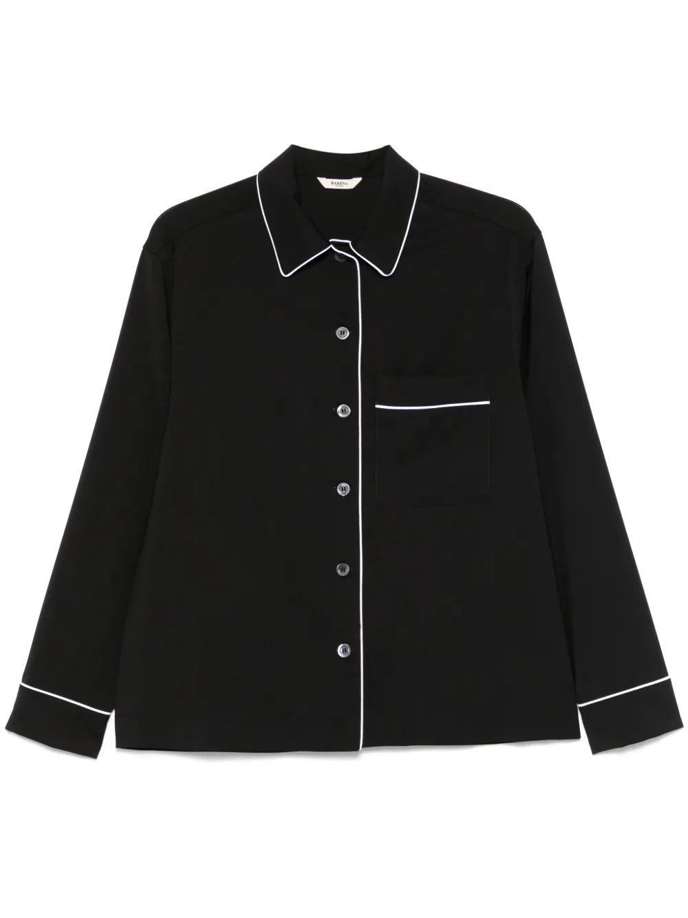Contrasting-Trim Shirt