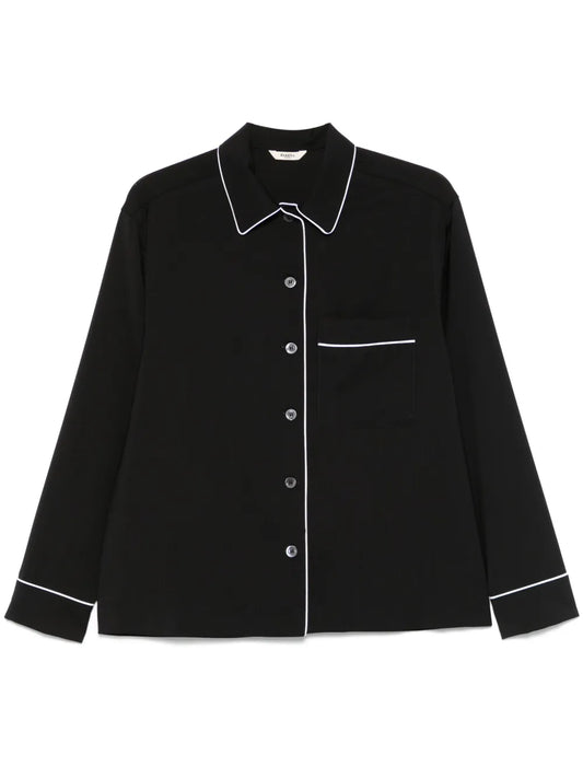 Contrasting-Trim Shirt