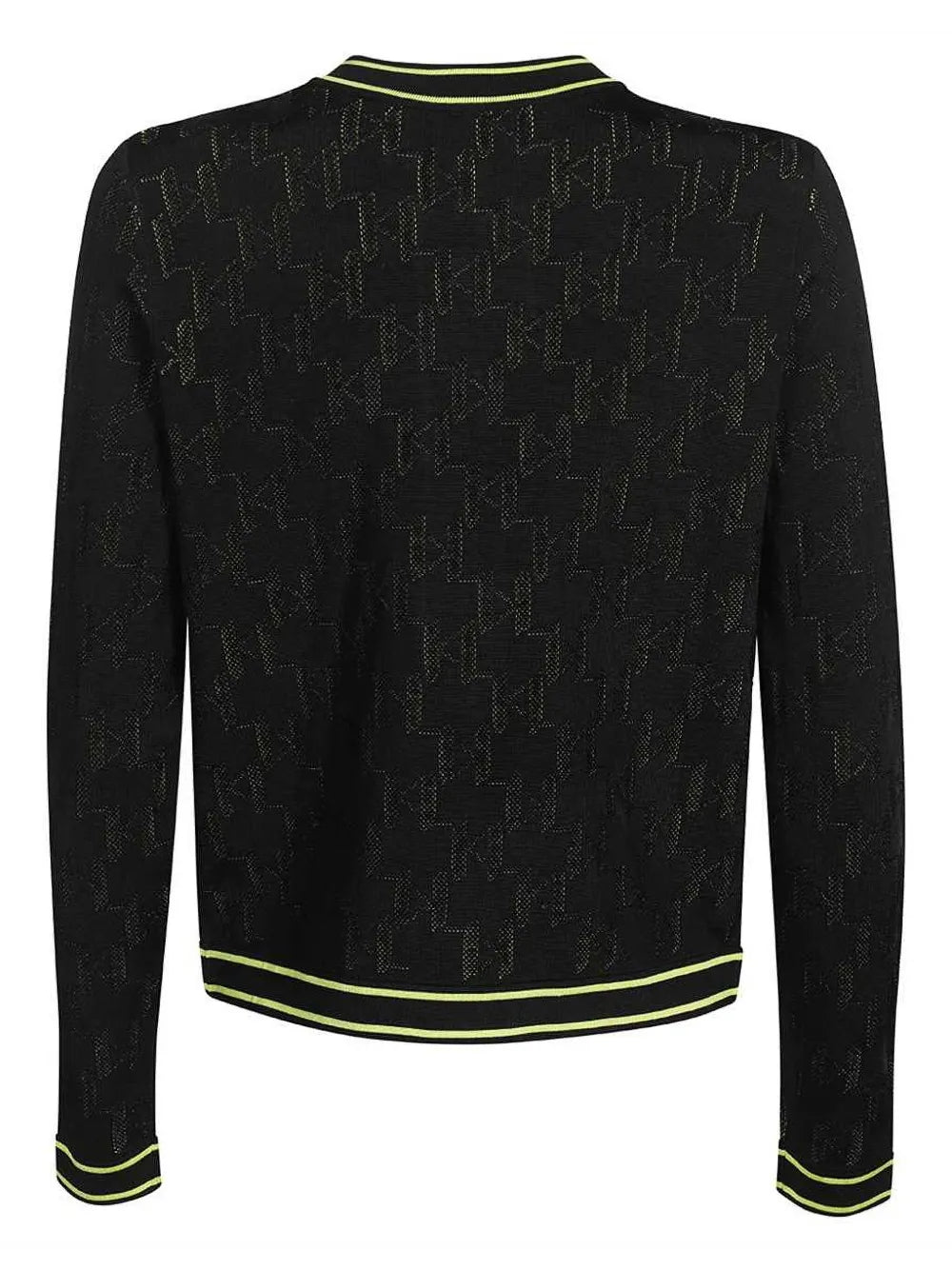 Contrasting-Trim Cardigan