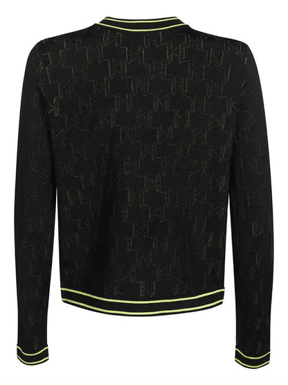 Contrasting-Trim Cardigan