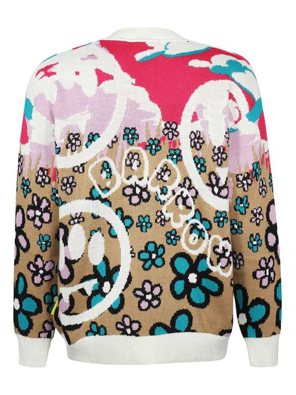 Floral-Jacquard Cardigan